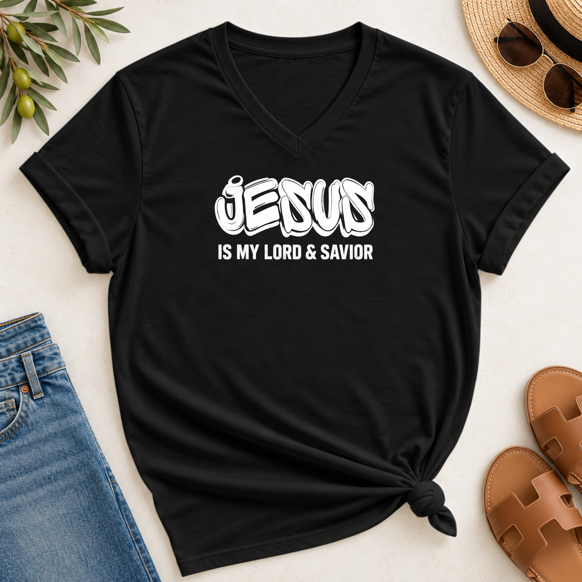 Jesus Is My Lord Savoir V-Neck T-Shirt