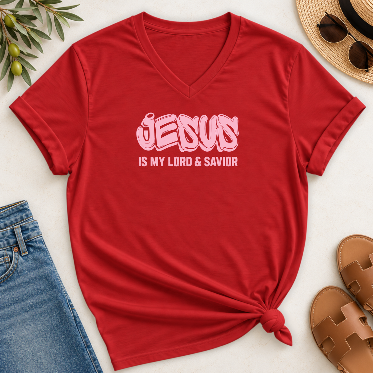 Jesus Is My Lord Savoir V-Neck T-Shirt