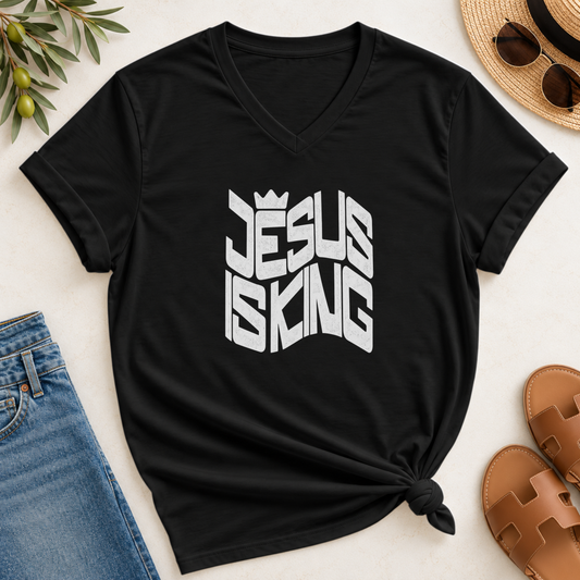 Jesus Is King V-Neck T-Shirt