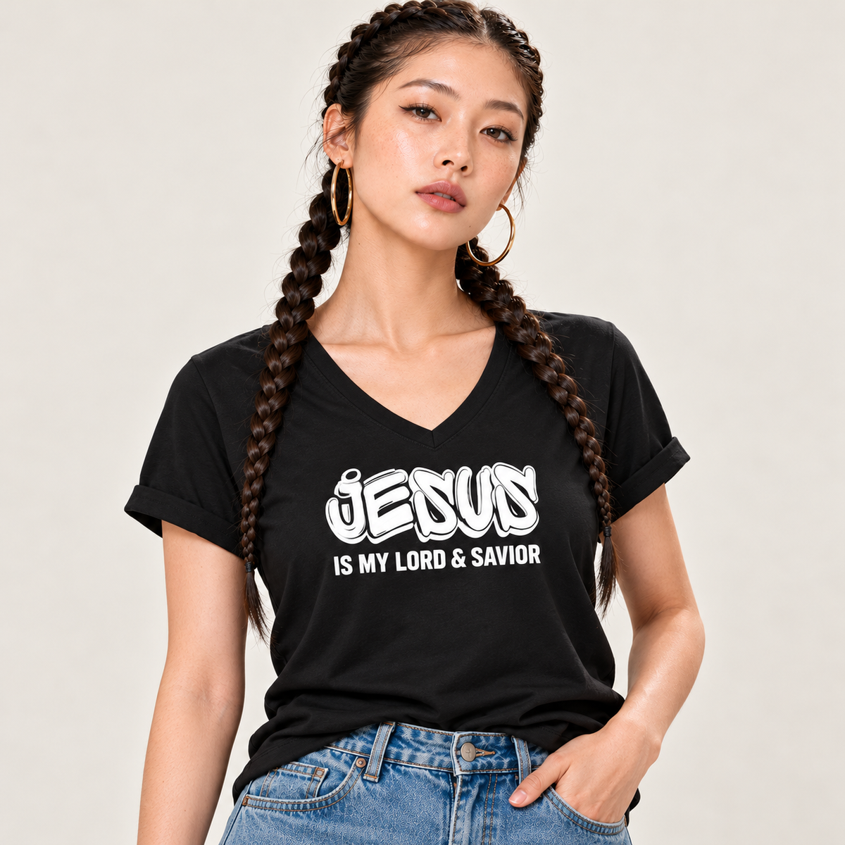 Jesus Is My Lord Savoir V-Neck T-Shirt