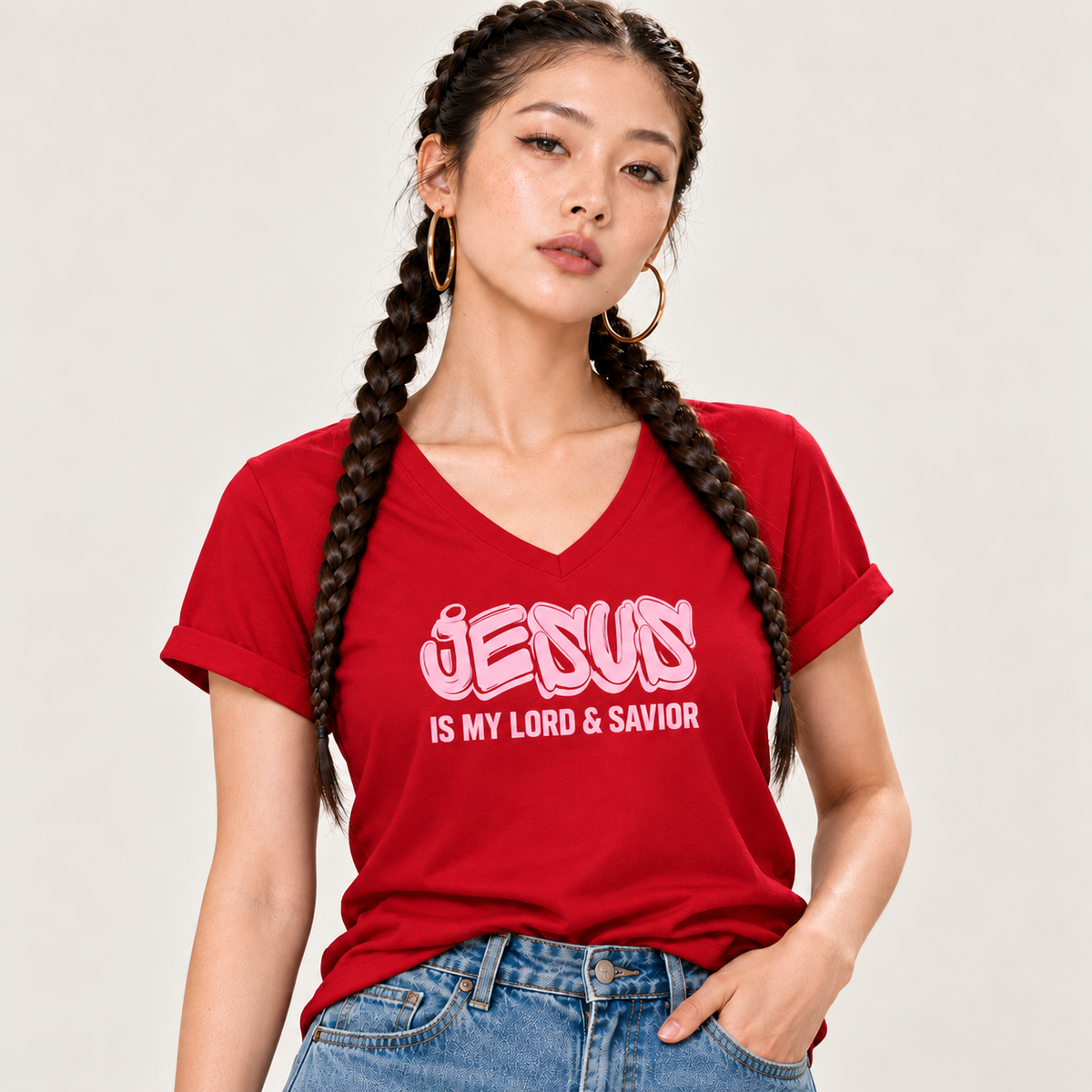 Jesus Is My Lord Savoir V-Neck T-Shirt