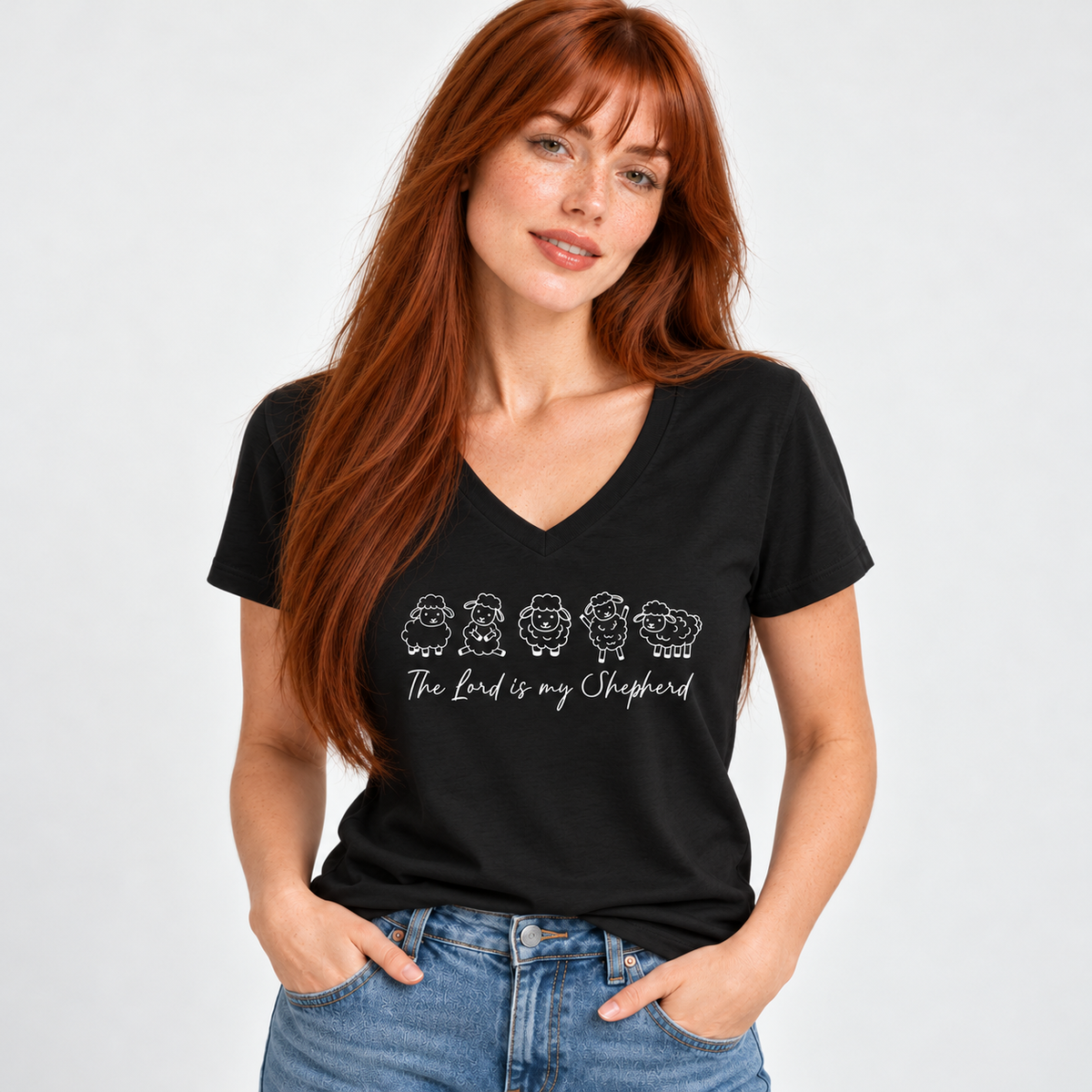 The Lord Is My Shepherd  V-Neck T-Shirt