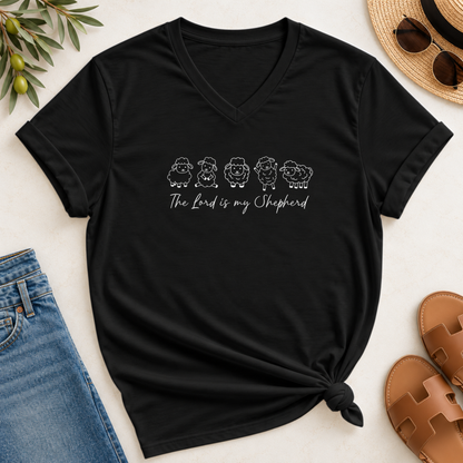 The Lord Is My Shepherd  V-Neck T-Shirt