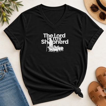 The Lord Is My Shepherd  V-Neck T-Shirt