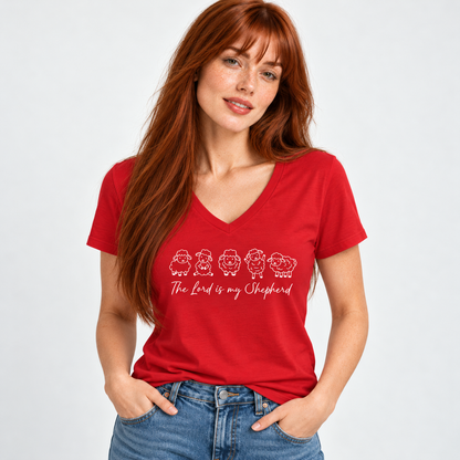 The Lord Is My Shepherd  V-Neck T-Shirt