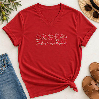 The Lord Is My Shepherd  V-Neck T-Shirt