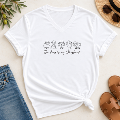 The Lord Is My Shepherd  V-Neck T-Shirt