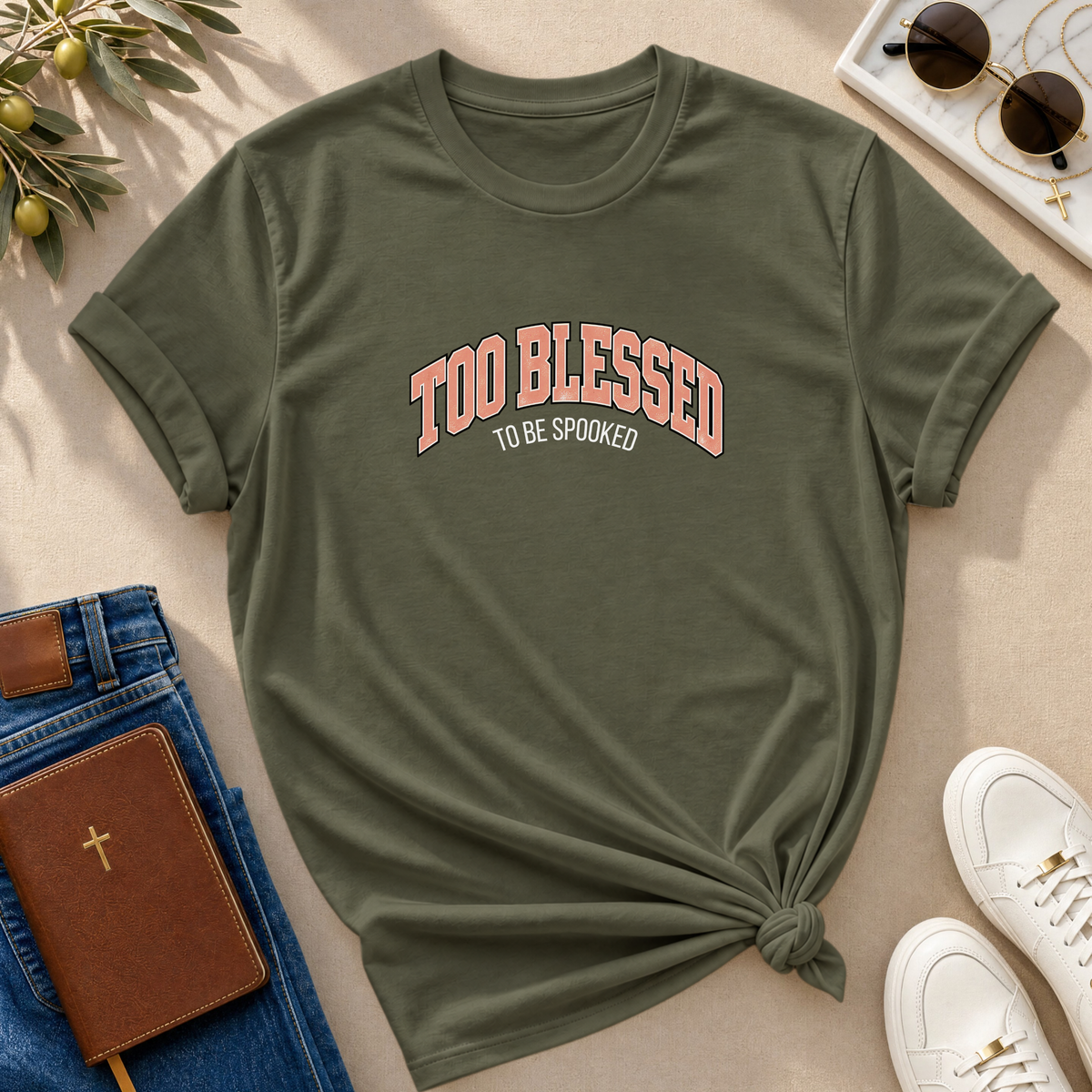 Too Blessed To Be Spooked Halloween T-Shirt
